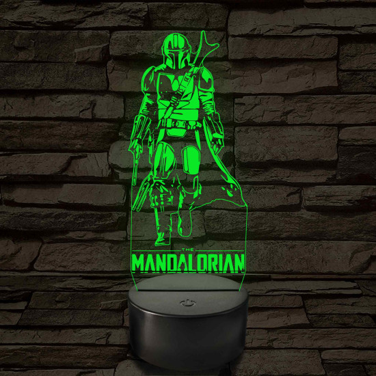 Mandalóri – 7 színű, színváltós 3D LED lámpa