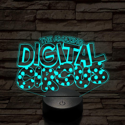 A Csodálatos Digitális Cirkusz logo – 7 színű, színváltós 3D LED lámpa
