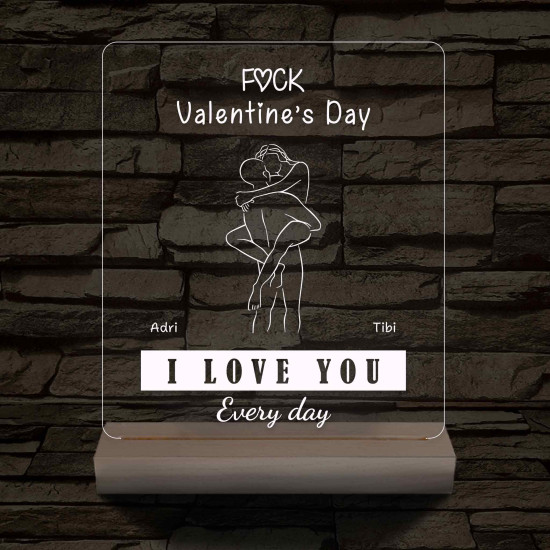 Egyedi fotógravírozás pároknak fatalppal 7 színű 3D led lámpa