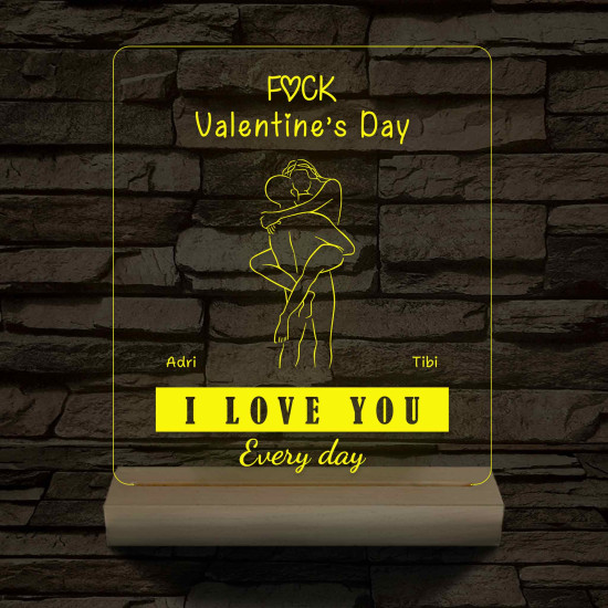 Egyedi fotógravírozás pároknak fatalppal 7 színű 3D led lámpa