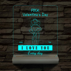 Egyedi fotógravírozás pároknak fatalppal 7 színű 3D led lámpa