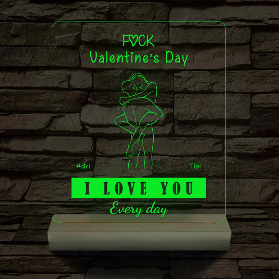 Egyedi fotógravírozás pároknak fatalppal 7 színű 3D led lámpa