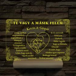 Szerelmes Szív – Artline Pár & Kála – 7 színű, színváltós 3D LED lámpa