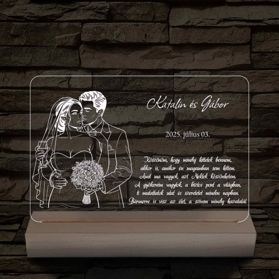 Elegáns Szülőköszöntő – 7 színű, színváltós 3D LED lámpa