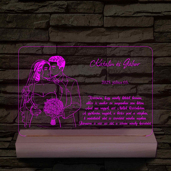 Elegáns Szülőköszöntő – 7 színű, színváltós 3D LED lámpa