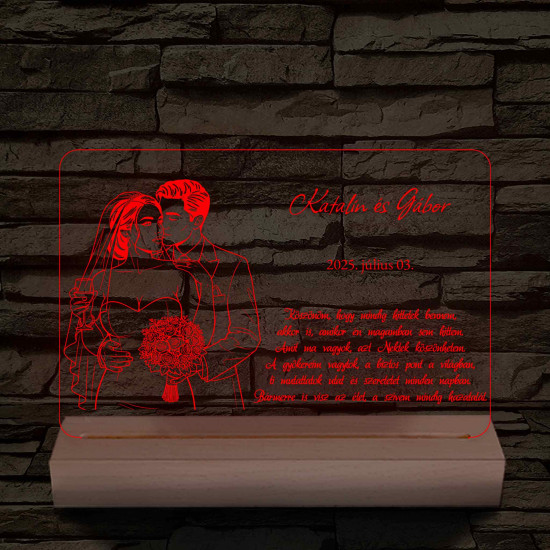 Elegáns Szülőköszöntő – 7 színű, színváltós 3D LED lámpa