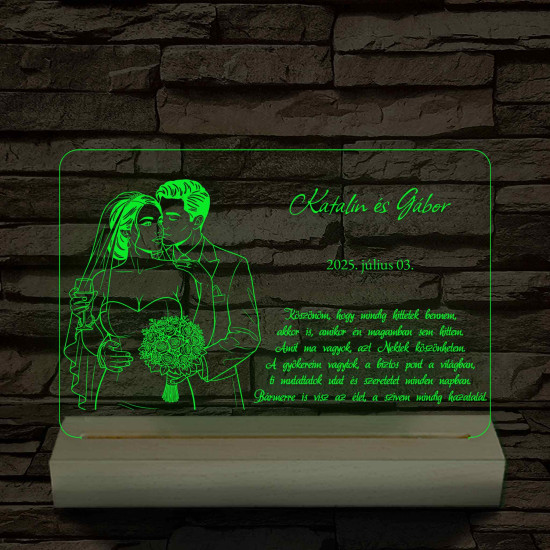 Elegáns Szülőköszöntő – 7 színű, színváltós 3D LED lámpa