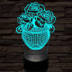 Rózsacsokor-vázában 7 színű 3D led lámpa