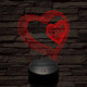 Szív-love 7 színű 3D led lámpa