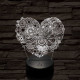 Virágos szív 7 színű 3D led lámpa