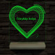 Hálós szív gravírozható képpel és szöveggel, egyedi fotógravírozás fatalppal 7 színű 3D led lámpa