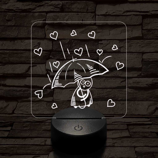 Szíveső  7 színű 3D led lámpa