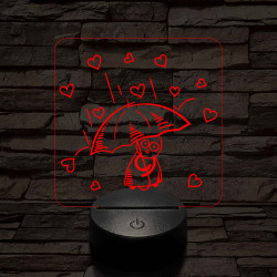 Szíveső  7 színű 3D led lámpa