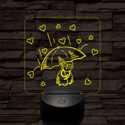 Szíveső  7 színű 3D led lámpa