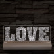 Love & Love 20 cm fa talppal 7 színű 3D led lámpa