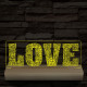 Love & Love 20 cm fa talppal 7 színű 3D led lámpa