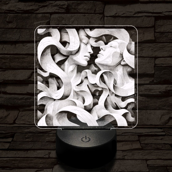 Összefonódás 7 színű valósághű 3D led lámpa