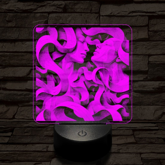 Összefonódás 7 színű valósághű 3D led lámpa