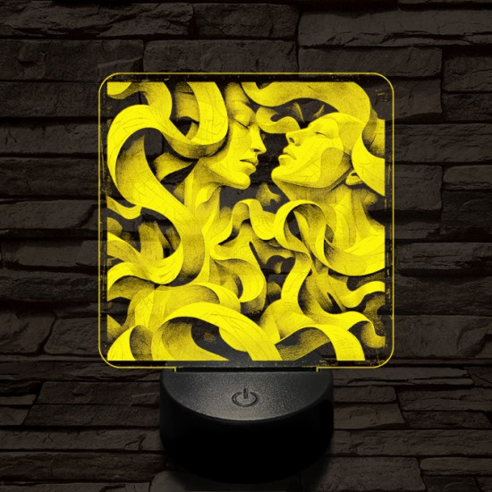 Összefonódás 7 színű valósághű 3D led lámpa