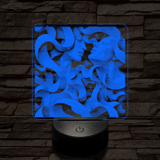 Összefonódás 7 színű valósághű 3D led lámpa