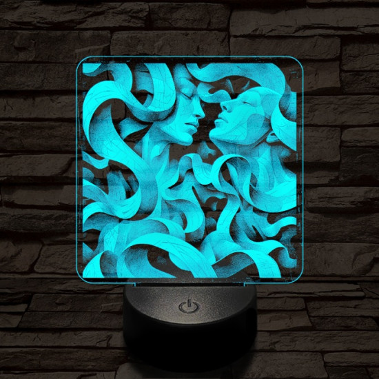 Összefonódás 7 színű valósághű 3D led lámpa