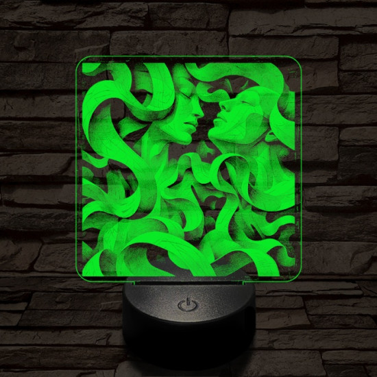 Összefonódás 7 színű valósághű 3D led lámpa