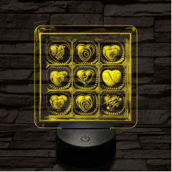 Szív desszert 7 színű valósághű 3D led lámpa