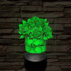 Rózsacsokor 7 színű, színváltós, valósághű 3D led lámpa