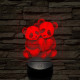 Panda szerelem 7 színű valósághű 3D led lámpa