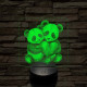Panda szerelem 7 színű valósághű 3D led lámpa