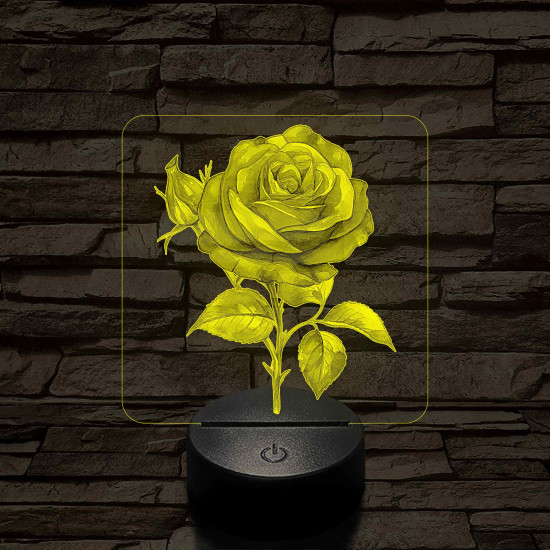 Rózsa 7 színű, színváltós valósághű 3D led lámpa