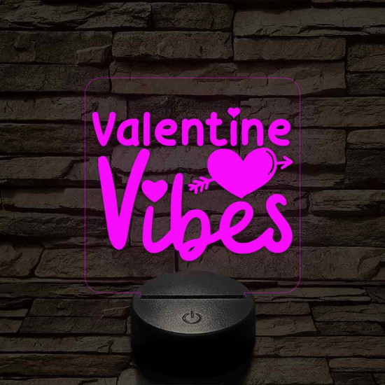 Valentini hangulat 7 színű 3D led lámpa