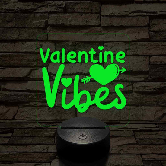 Valentini hangulat 7 színű 3D led lámpa
