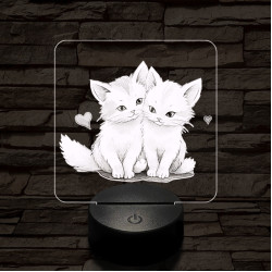 Cica l'amour 7 színű valósághű 3D led lámpa