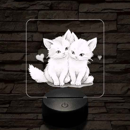 Cica l'amour 7 színű valósághű 3D led lámpa