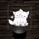 Cica l'amour 7 színű valósághű 3D led lámpa