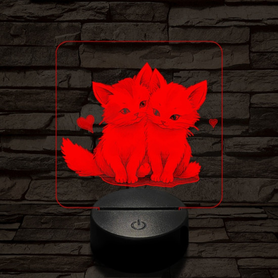 Cica l'amour 7 színű valósághű 3D led lámpa