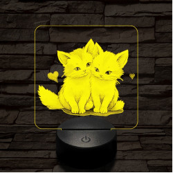 Cica l'amour 7 színű valósághű 3D led lámpa