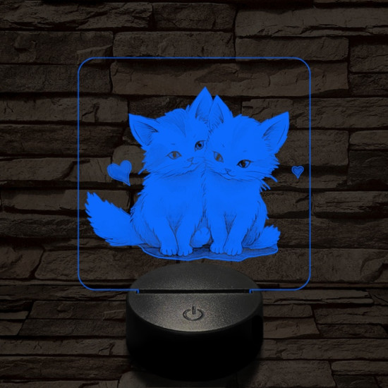 Cica l'amour 7 színű valósághű 3D led lámpa