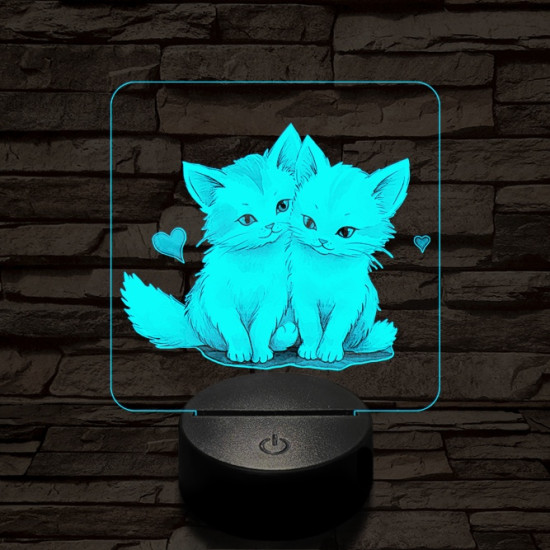 Cica l'amour 7 színű valósághű 3D led lámpa