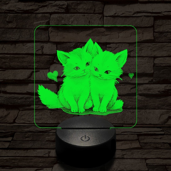 Cica l'amour 7 színű valósághű 3D led lámpa