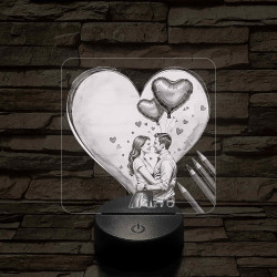 Szerelmes művész 7 színű 3D led lámpa