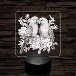 Papagáj románc 7 színű valósághű 3D led lámpa