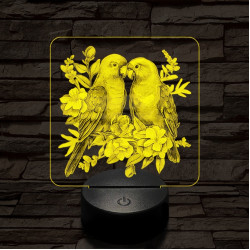 Papagáj románc 7 színű valósághű 3D led lámpa