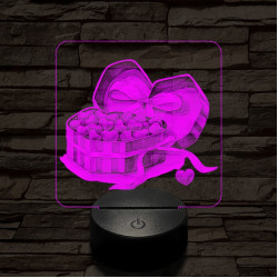 Szív bonbonok 7 színű valósághű 3D led lámpa