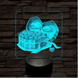 Szív bonbonok 7 színű valósághű 3D led lámpa