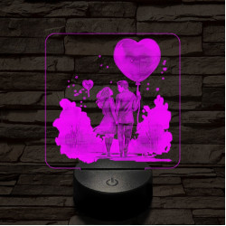Te és én a szabadban 7 színű valósághű 3D led lámpa