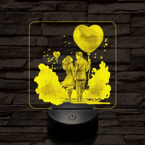Te és én a szabadban 7 színű valósághű 3D led lámpa