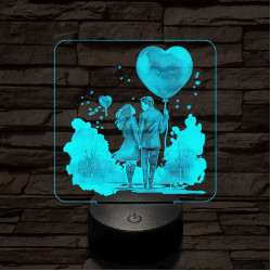 Te és én a szabadban 7 színű valósághű 3D led lámpa