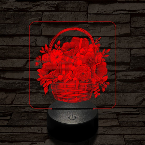 Valentin kosár neked 7 színű valósághű 3D led lámpa